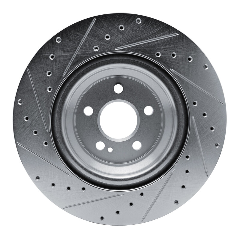 Mercedes-Benz GLS450 Brake Rotor (1) - Rear Right - R1 Concepts - Drilled & Slotted - Silver - `20-`26